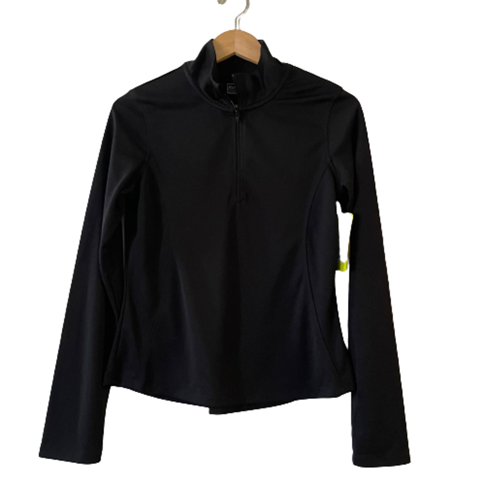 Aspire Size M Women's Run Half Zip Pullover Running Long Sleeve Shirt Black NWT